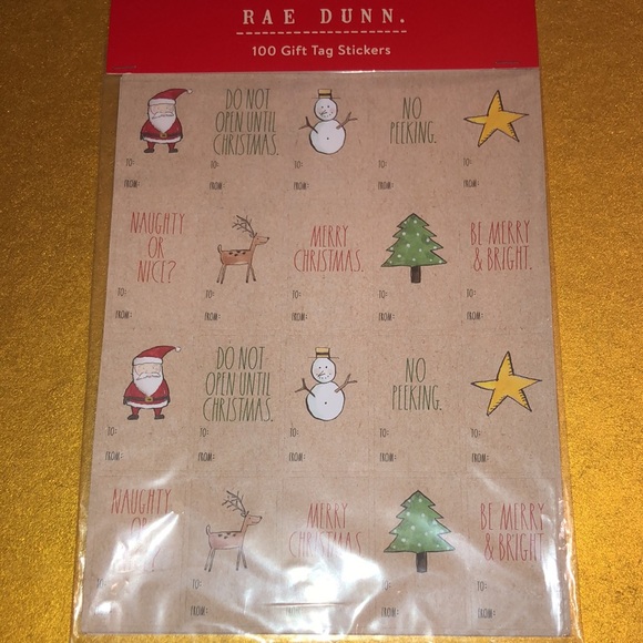 🍒3/30$.🎁🎄Rae Dunn 100 Gift Tag Stickers 🎁🎄 - Picture 6 of 7